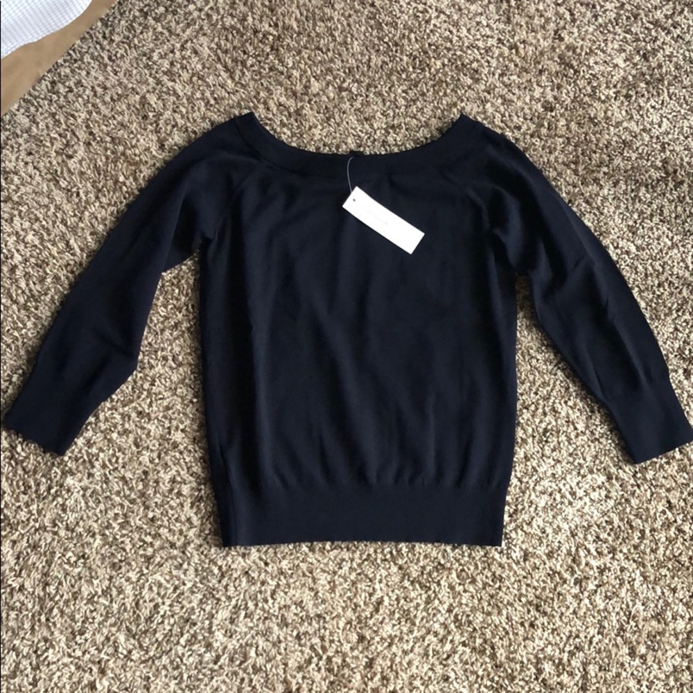 Ann Taylor Navy 3/4 Sleeve Sweater